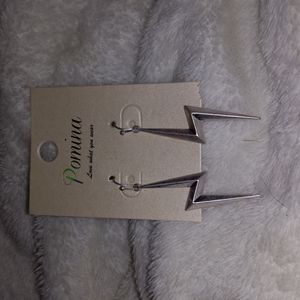 Pomina Silver Lightning Bolt Earrings 7